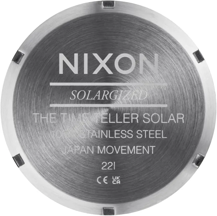 A1369-100m Water commissioner Resistant Men's Analog Solar Powered Fashion Watch (40.5mm Watch Face, 20mm 5 Link Stainless Steel Band) NIXON Time Teller Solar 