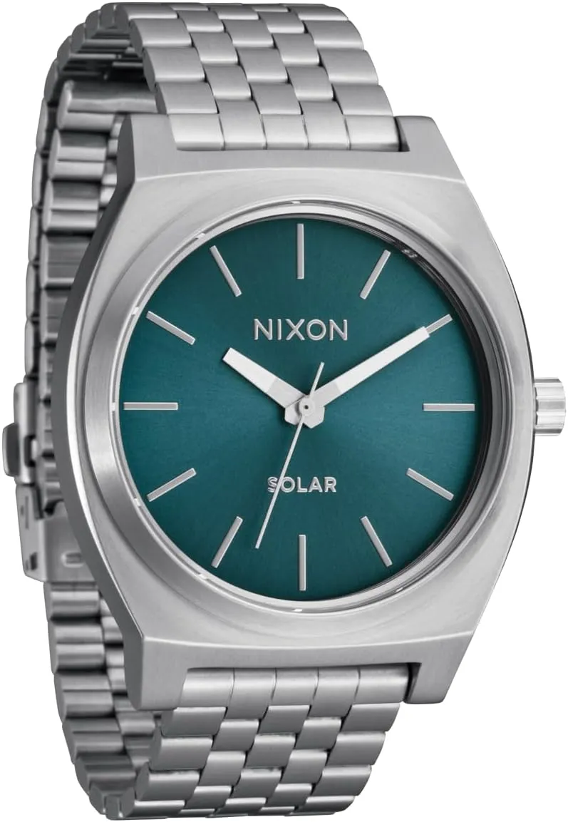 A1369-100m Water commissioner Resistant Men's Analog Solar Powered Fashion Watch (40.5mm Watch Face, 20mm 5 Link Stainless Steel Band) NIXON Time Teller Solar 