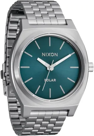 A1369-100m Water commissioner Resistant Men's Analog Solar Powered Fashion Watch (40.5mm Watch Face, 20mm 5 Link Stainless Steel Band) NIXON Time Teller Solar 