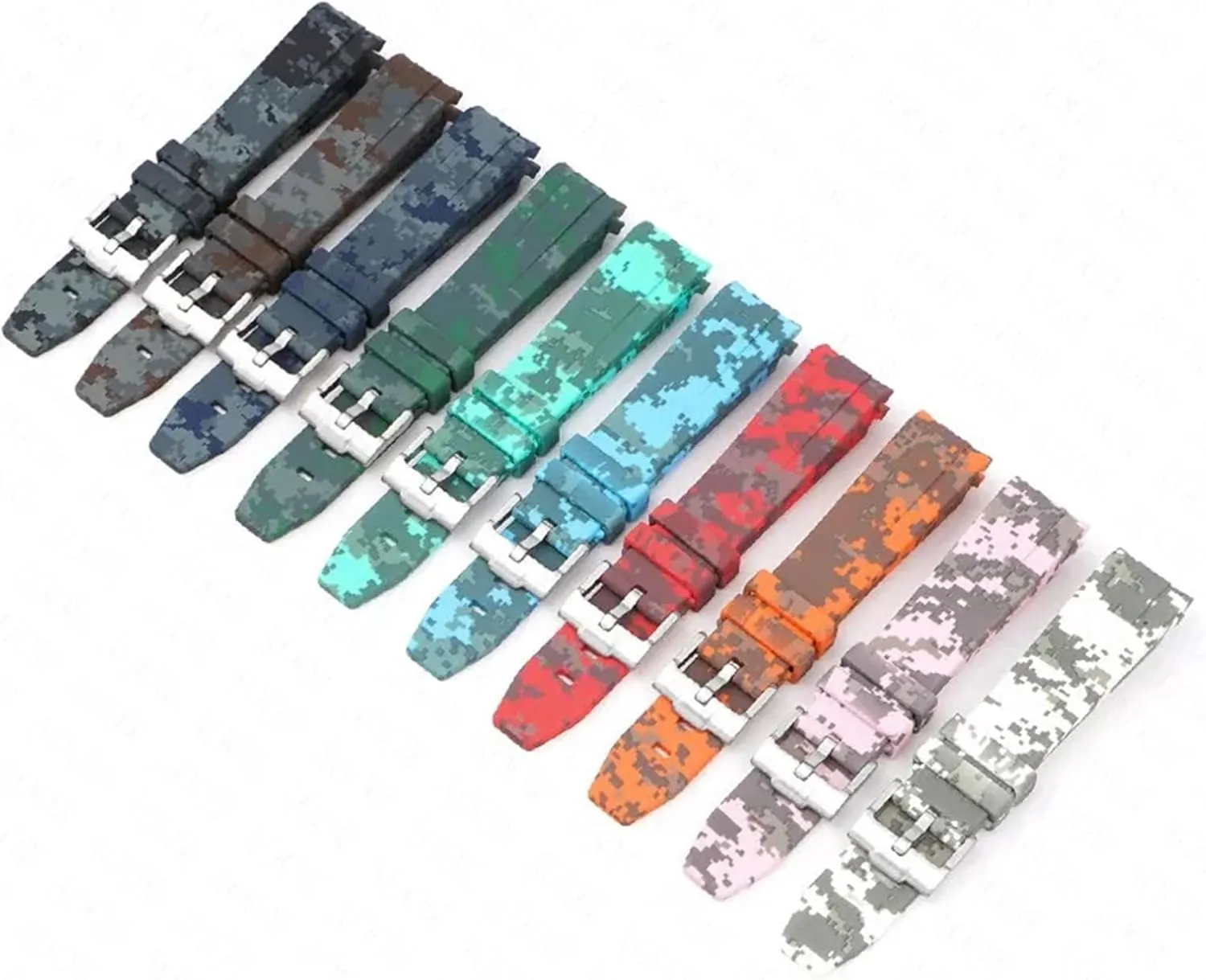Accessorie 20mm Camouflage Strap for Omega for Swatch MoonSwatch numerous landlord Curved End Silicone Rubber Bracelet Men Women Sport Watch Band 