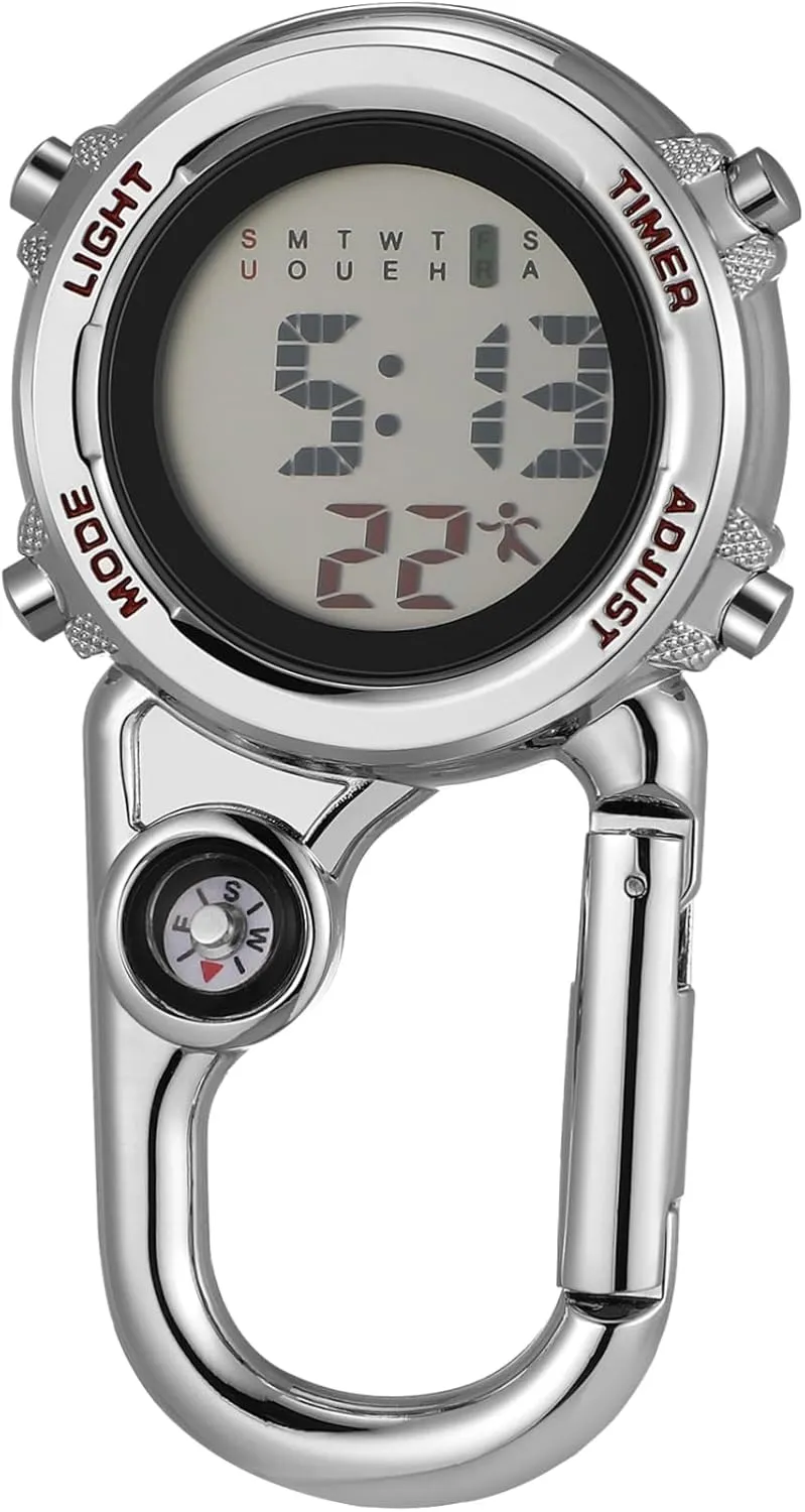 Accurate Timing for Active Lifestyles 1pc Outdoor Clip Watch Multifunctional Hanging Timepiece for Hiking inclination origin fond Climbing Camping Design with 