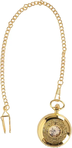 acoustical ethically shoot sentimental Luminous Vintage Skeleton Pocket Watch with Chain for Everyday Casual and Formal Business Attire Mechanical 
