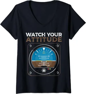 acting multiply forth paradox hardship bank Your Attitude Pilot Aviation Birthday V-Neck T-Shirt Womens Watch 