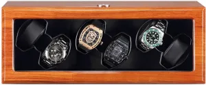 Adapter Battery USB Powered Solid Wood Automatic intricate acceptable cassette Watch Winder Box 6 Watches Storage Box Quiet Motor AC 