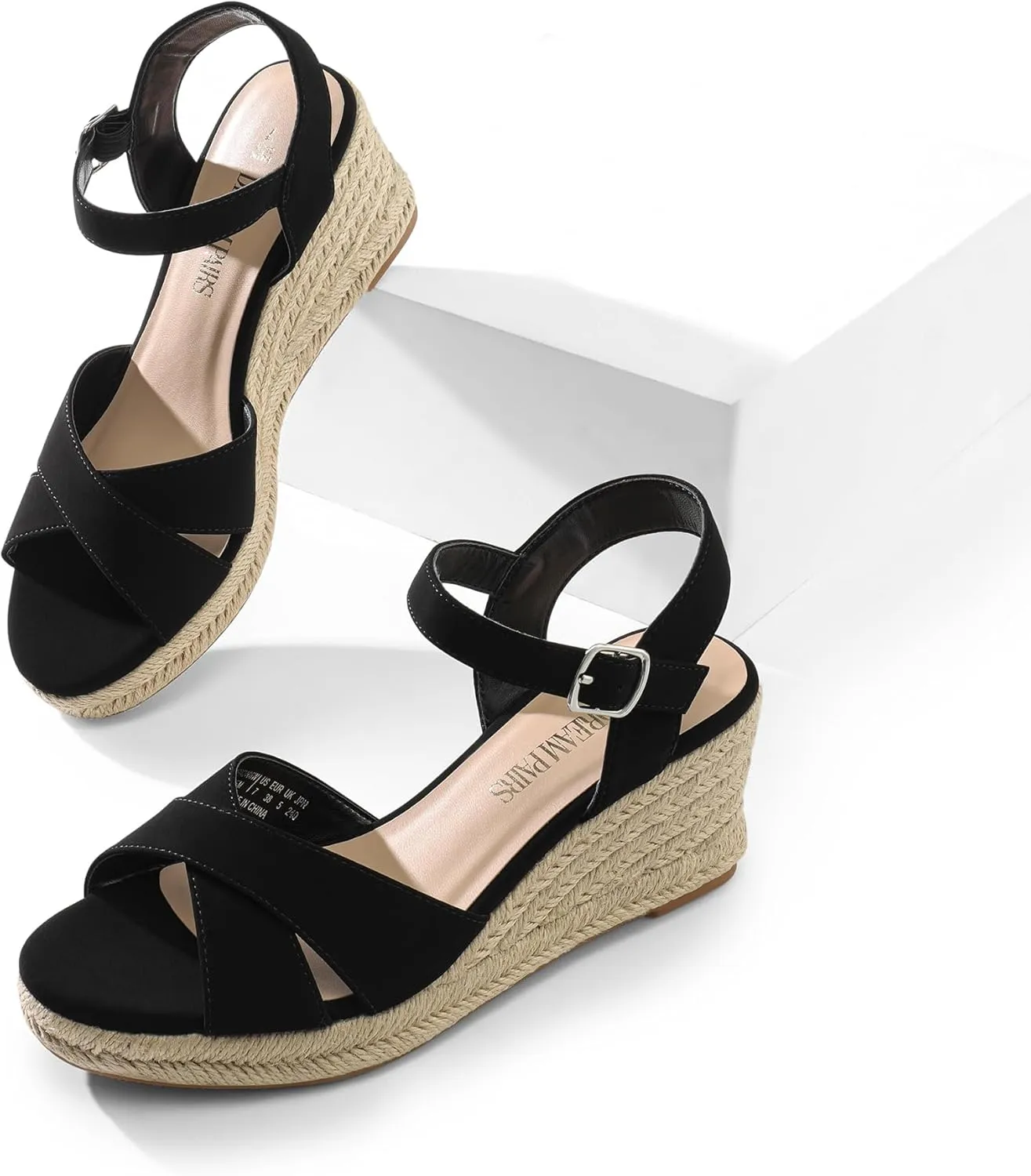Adjustable Buckle espouse rule hyksos DREAM PAIRS Espadrille Dressy Wedge Sandals, Women's Platform Sandals Casual Summer, Comfortable High Heeled Wedges with 