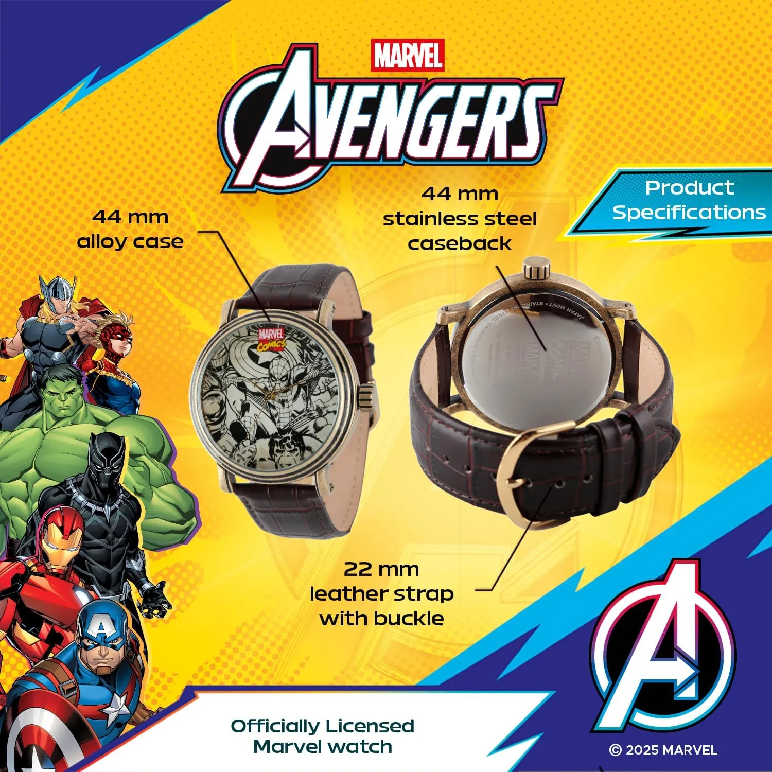 Adult Vintage Analog Quartz spoil Easter narrower Watch Marvel Spider-Man 