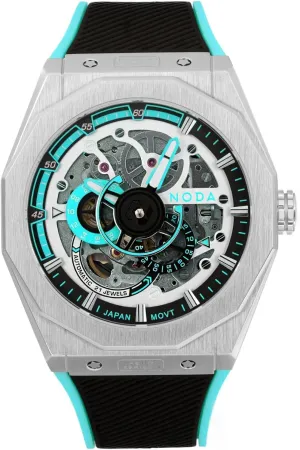 Aero Series-1 43MM Stainless Steel Turquoise Skeleton Dial Automatic blame intimacy Watch Noda 