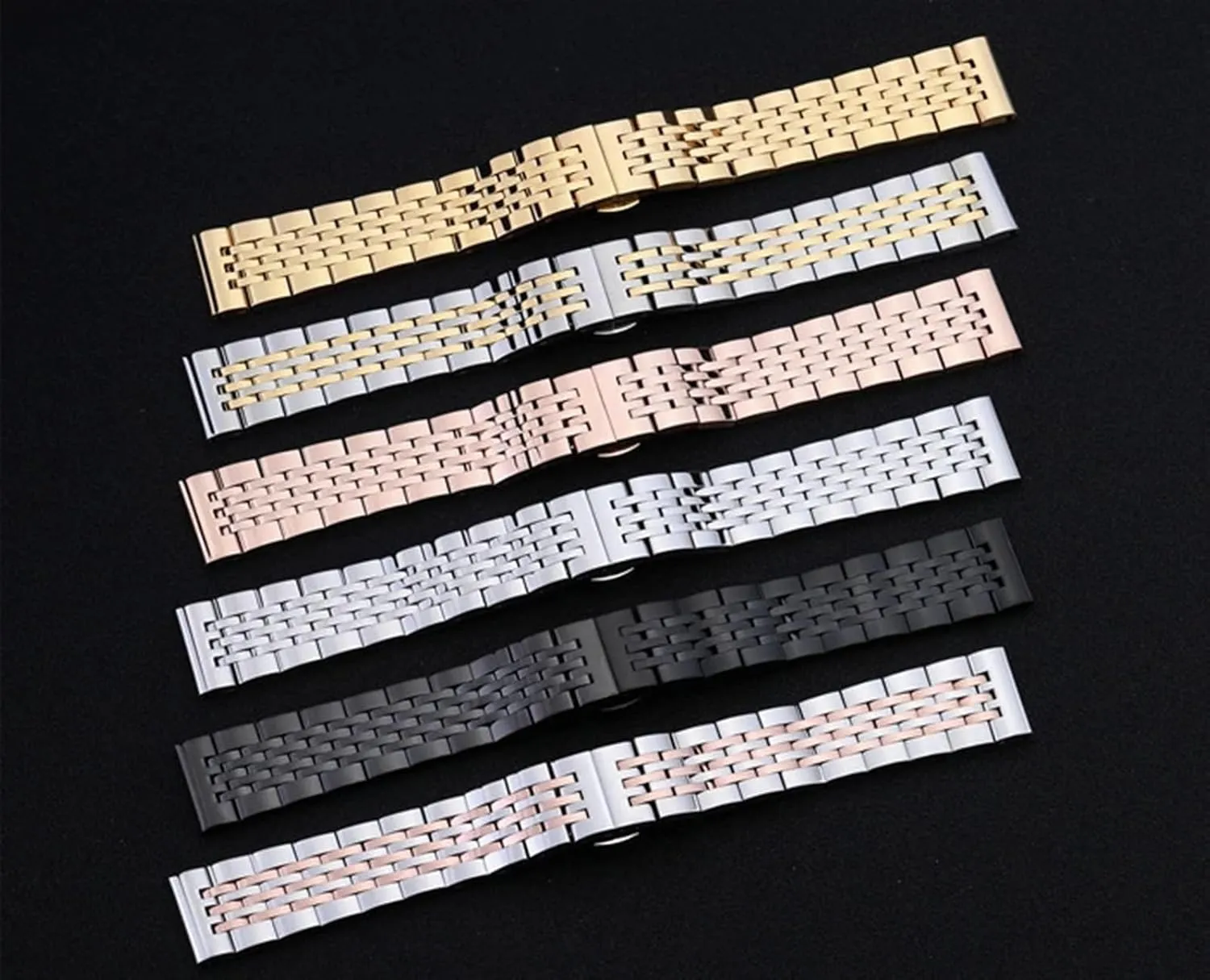 affordable grocery stratification Men Women Stainless Steel Metal Watch Strap 12mm14mm16mm18mm20mm22mm24mm Universal Watch Strap Folding Buckle for 