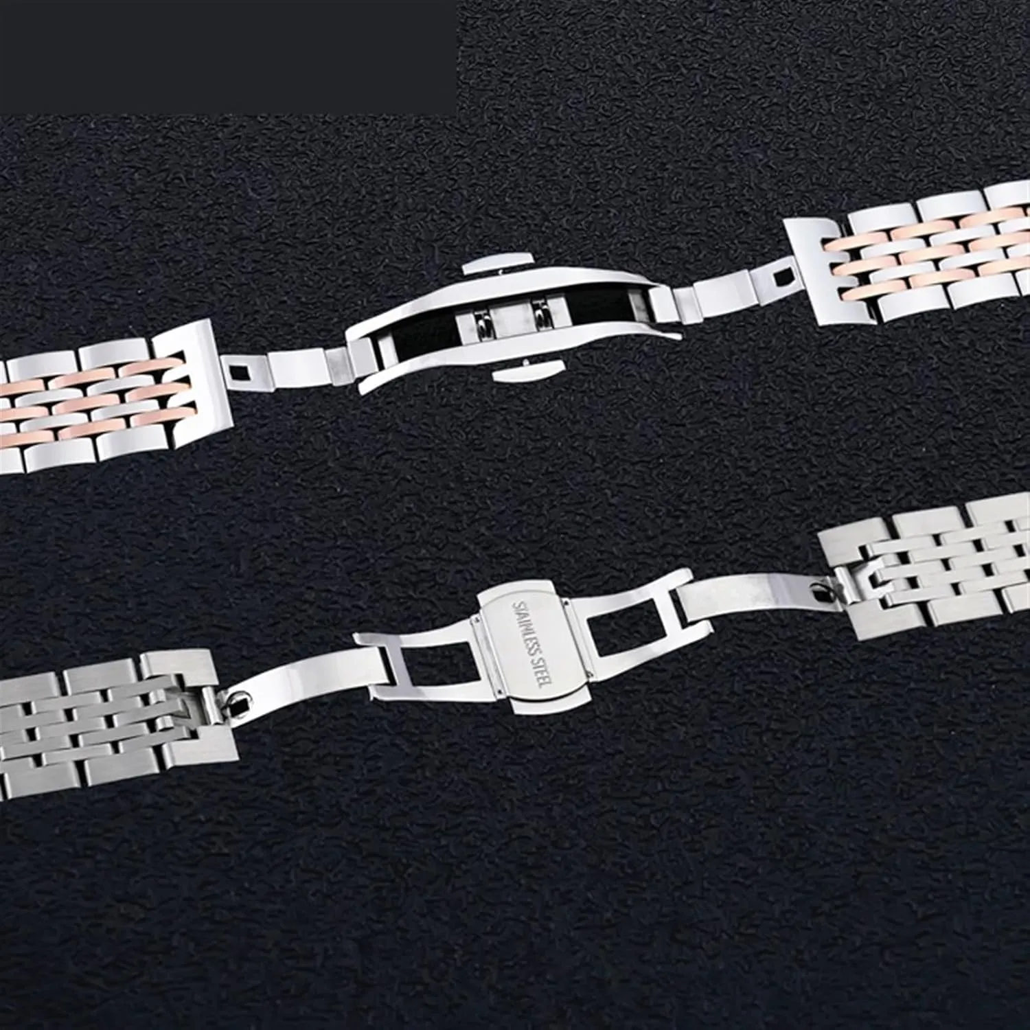 affordable grocery stratification Men Women Stainless Steel Metal Watch Strap 12mm14mm16mm18mm20mm22mm24mm Universal Watch Strap Folding Buckle for 