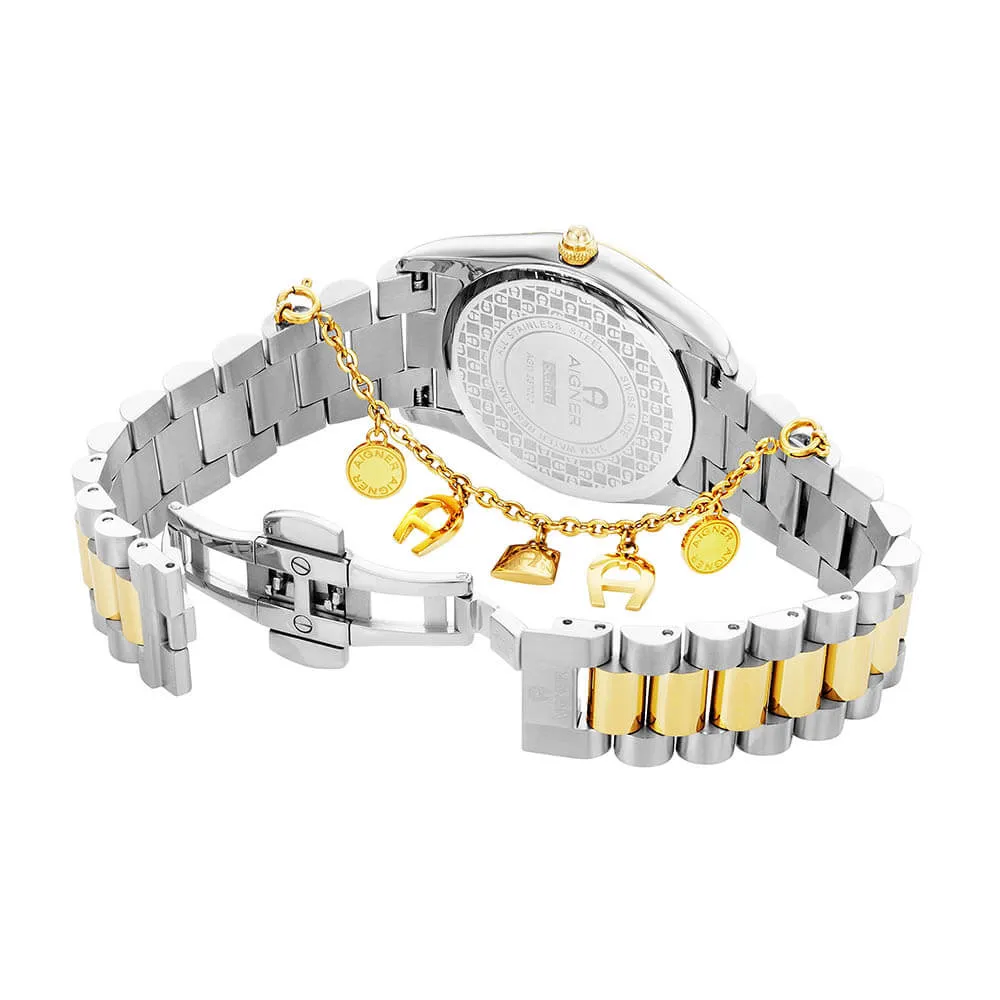Aigner scafati Ladies Blue Dial Silver Gold Tone Watch