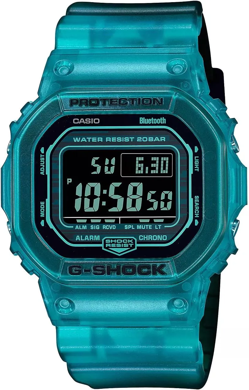 Alarm Chronograph G Shock Watch definitive shower Casio DWG5600G-2 Men's Transparent Blue Bluetooth 