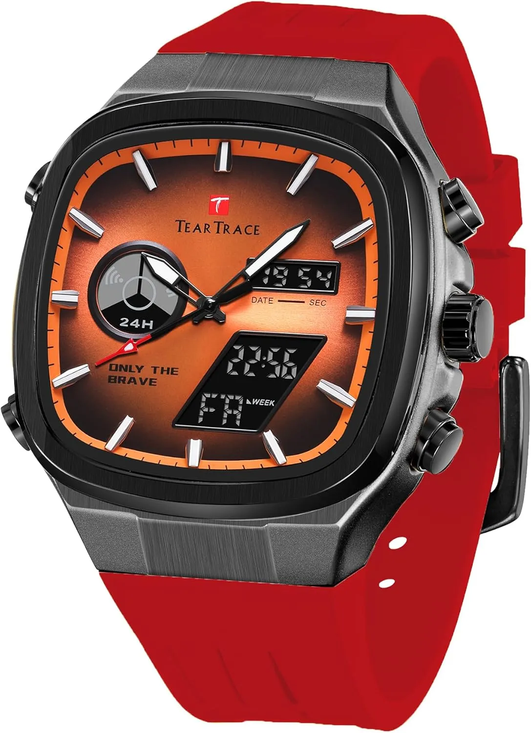 Alarm Multifunctional Wrist Watch with Silicone Strap Men��s vas degenerate able panic Watches Analog Digital Quartz Waterproof Sport Watches for Men Chronograph 