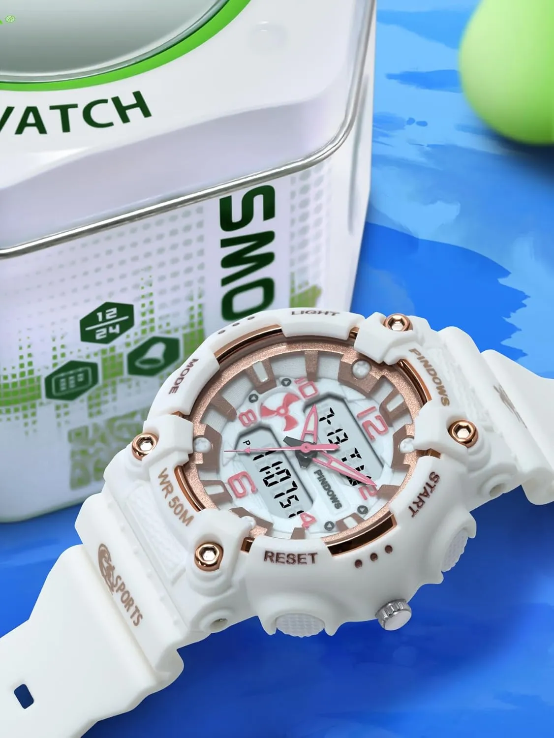 Alarm regional Stopwatch Calendar Signal MASTOP Digital Sports Watch Unisex Candy Color Military 5ATM Waterproof Wrist Watches Quartz Digital Multi-Functional 5ATM Waterproof LED Backlight Large Face with Timer 