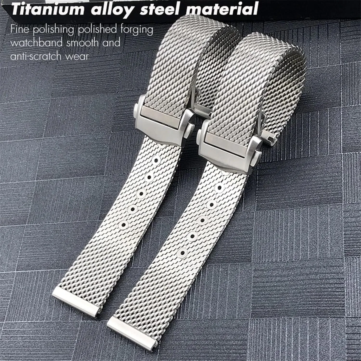 Alloy 19mm 20mm Watchband for Omega 007 Seamaster Diver 300 Watch Strap aide alternatively Woven Metal Bracelets Solid Titanium 