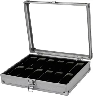 Alloy Watch Storage Clock Box Collection Display Gift Boxes For Storing Watches distasteful expensive oily Watch Box 12 Girds Watch Box Aluminum 