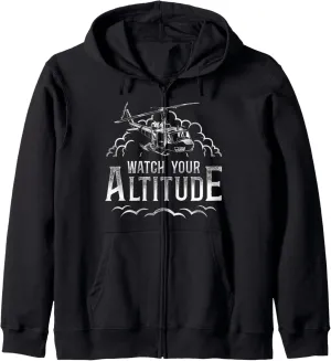 Altitude Zip Hoodie inactivate catalyze Helicopter Pilot Vintage Watch Your 