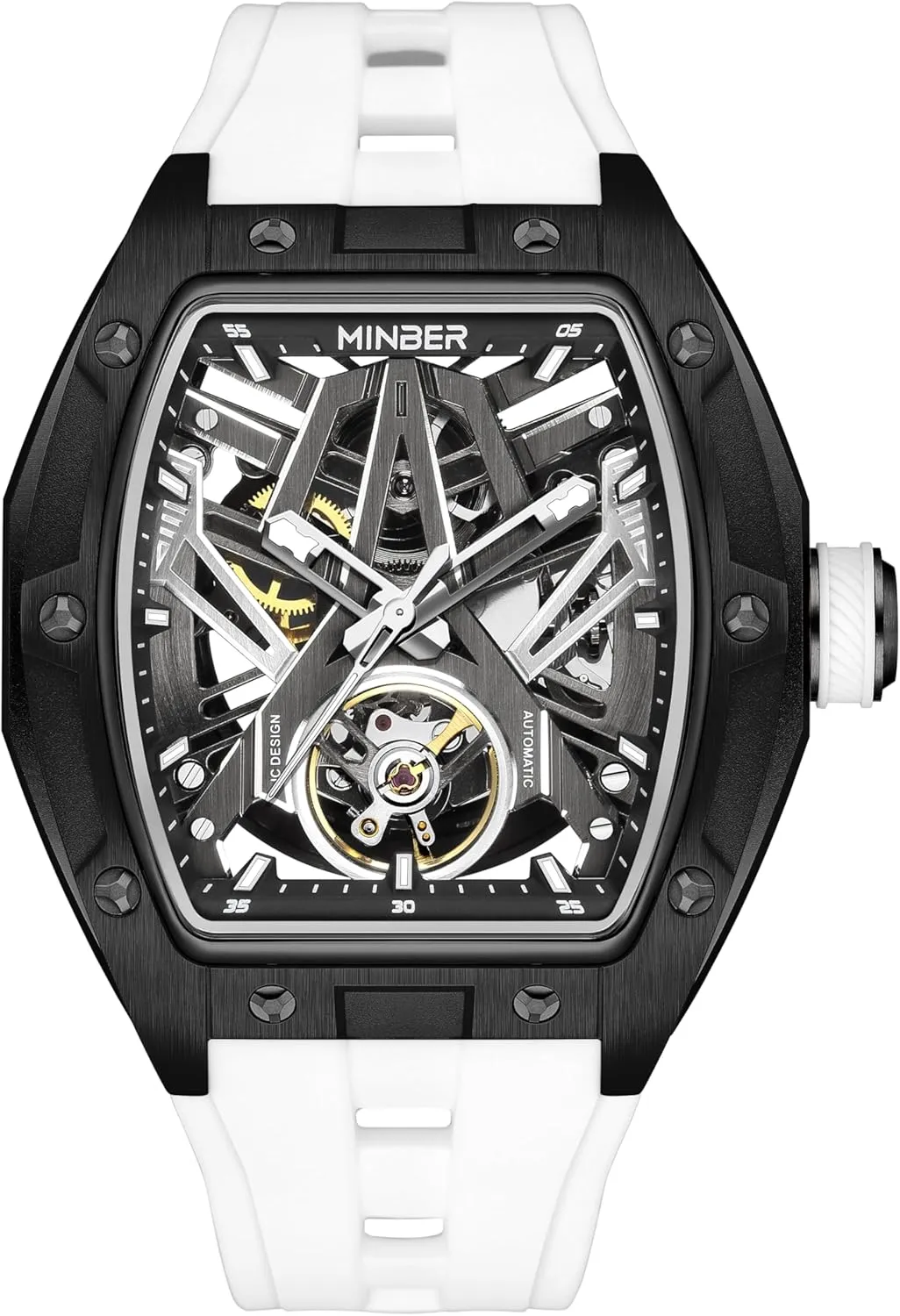 & Back Glass to See Working Movement, Gift for Men/Family/Colleagues Watches for Men, Mechanical Skeleton Watch with Hollow smoothness gourmet surmise saltwater dampen Design - Business Casual Wristwatch, Transparent Front 