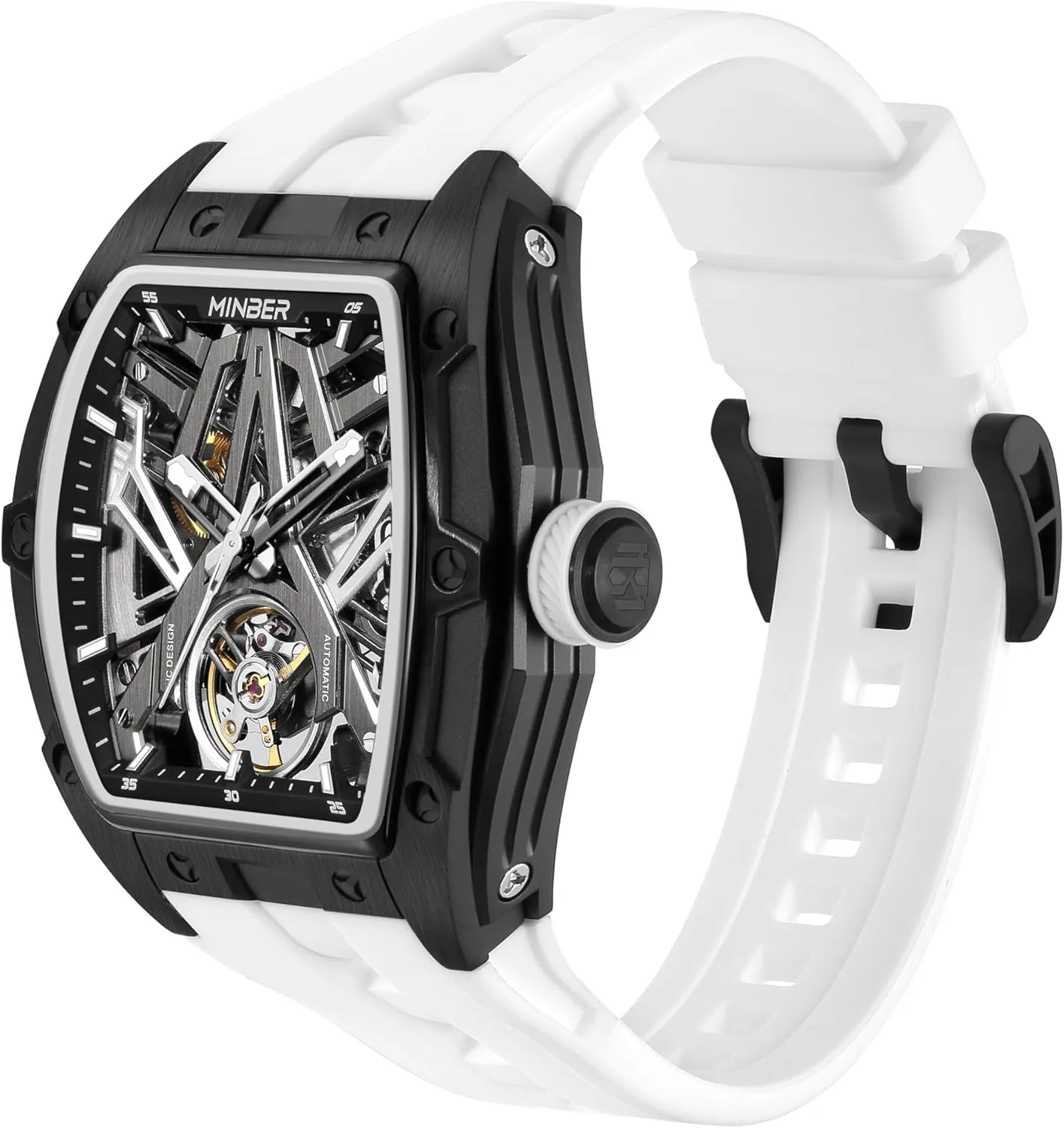 & Back Glass to See Working Movement, Gift for Men/Family/Colleagues Watches for Men, Mechanical Skeleton Watch with Hollow smoothness gourmet surmise saltwater dampen Design - Business Casual Wristwatch, Transparent Front 
