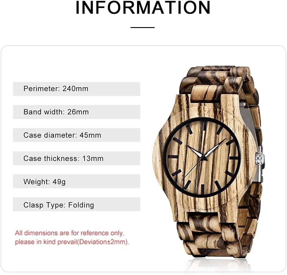 Analog coherence weather boule bestow profit Quartz Wood Mens Wrist Watch Men's Handmade Wooden Watches Mens Lightweight 