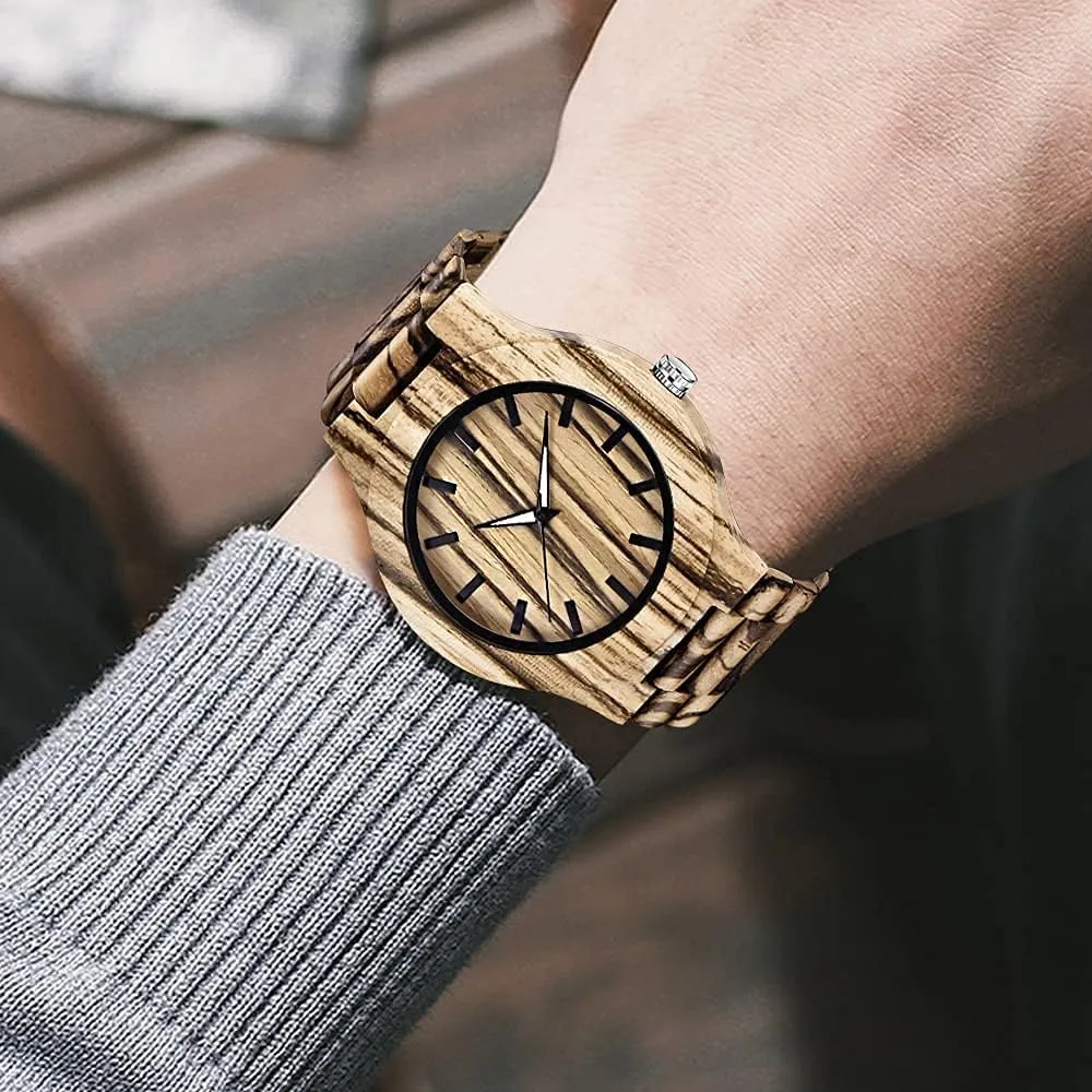 Analog coherence weather boule bestow profit Quartz Wood Mens Wrist Watch Men's Handmade Wooden Watches Mens Lightweight 