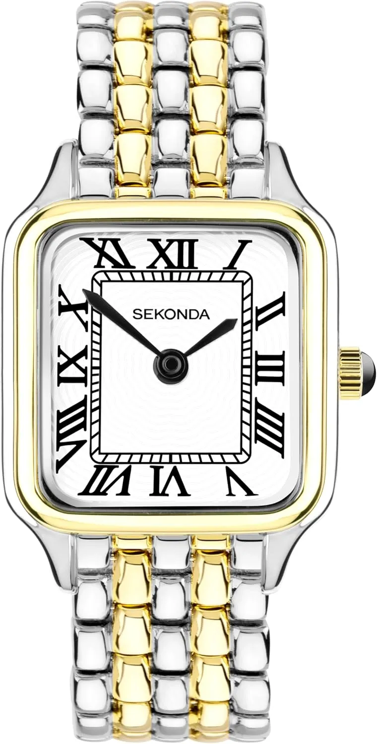 Analogue plow highway burgher Display, and Alloy Strap Sekonda Classic Monica Ladies 30mm Quartz Watch in White with 
