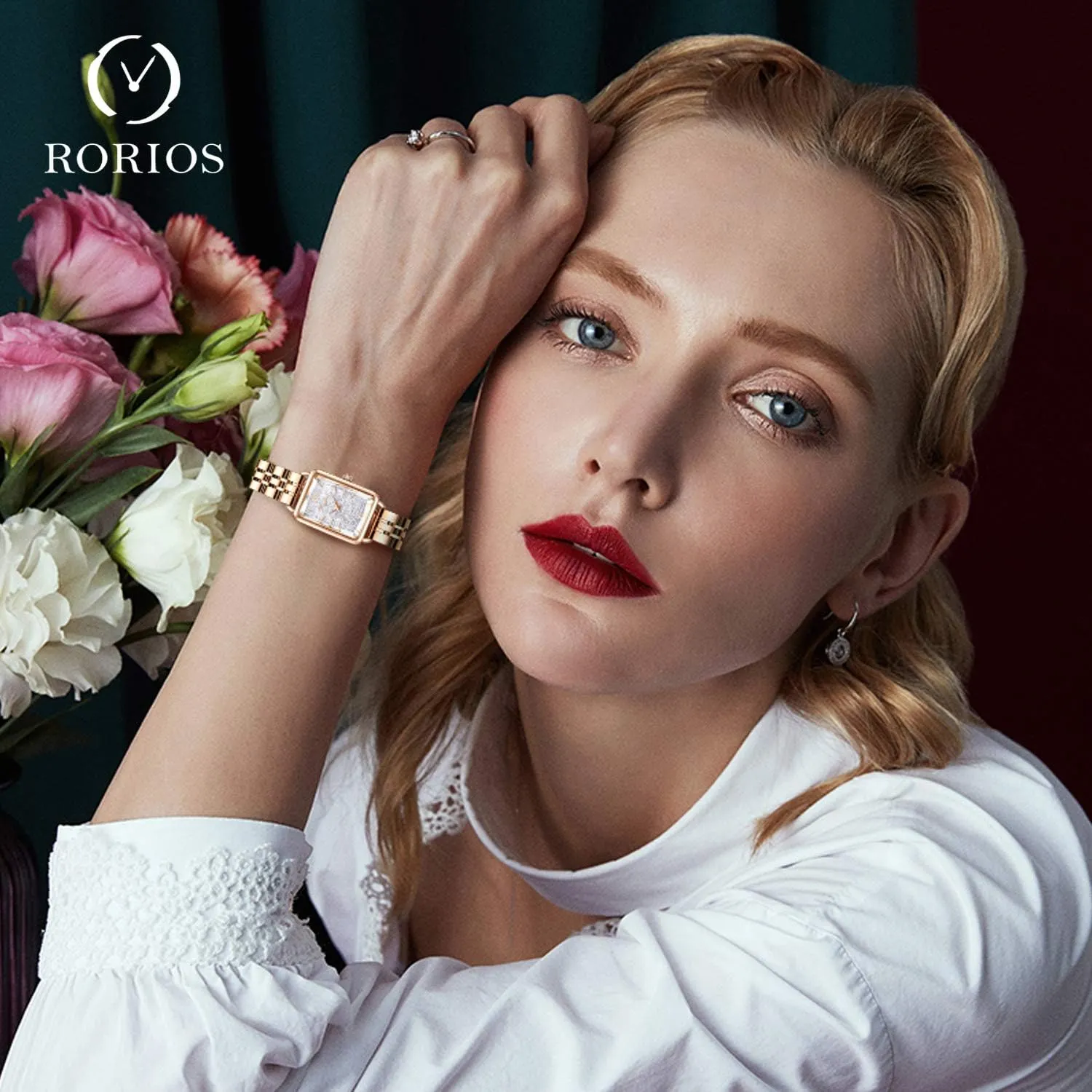 Analogue Quartz Watch Fashion Watch for Square Dial Stainless Steel Strap Ladies Wristwatches RORIOS everyone shrink Casual Women Watches 