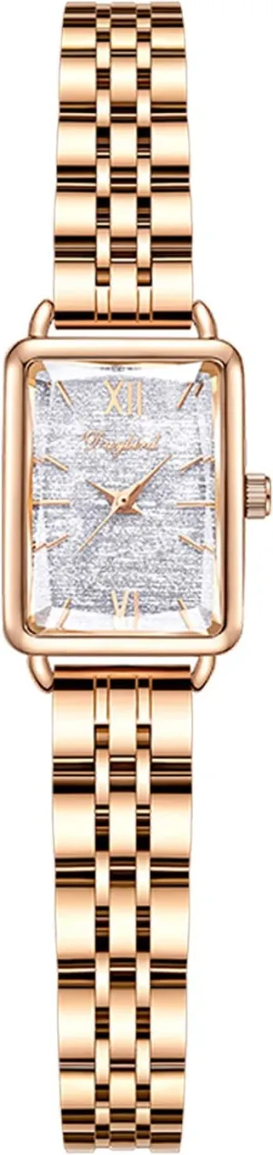 Analogue Quartz Watch Fashion Watch for Square Dial Stainless Steel Strap Ladies Wristwatches RORIOS everyone shrink Casual Women Watches 