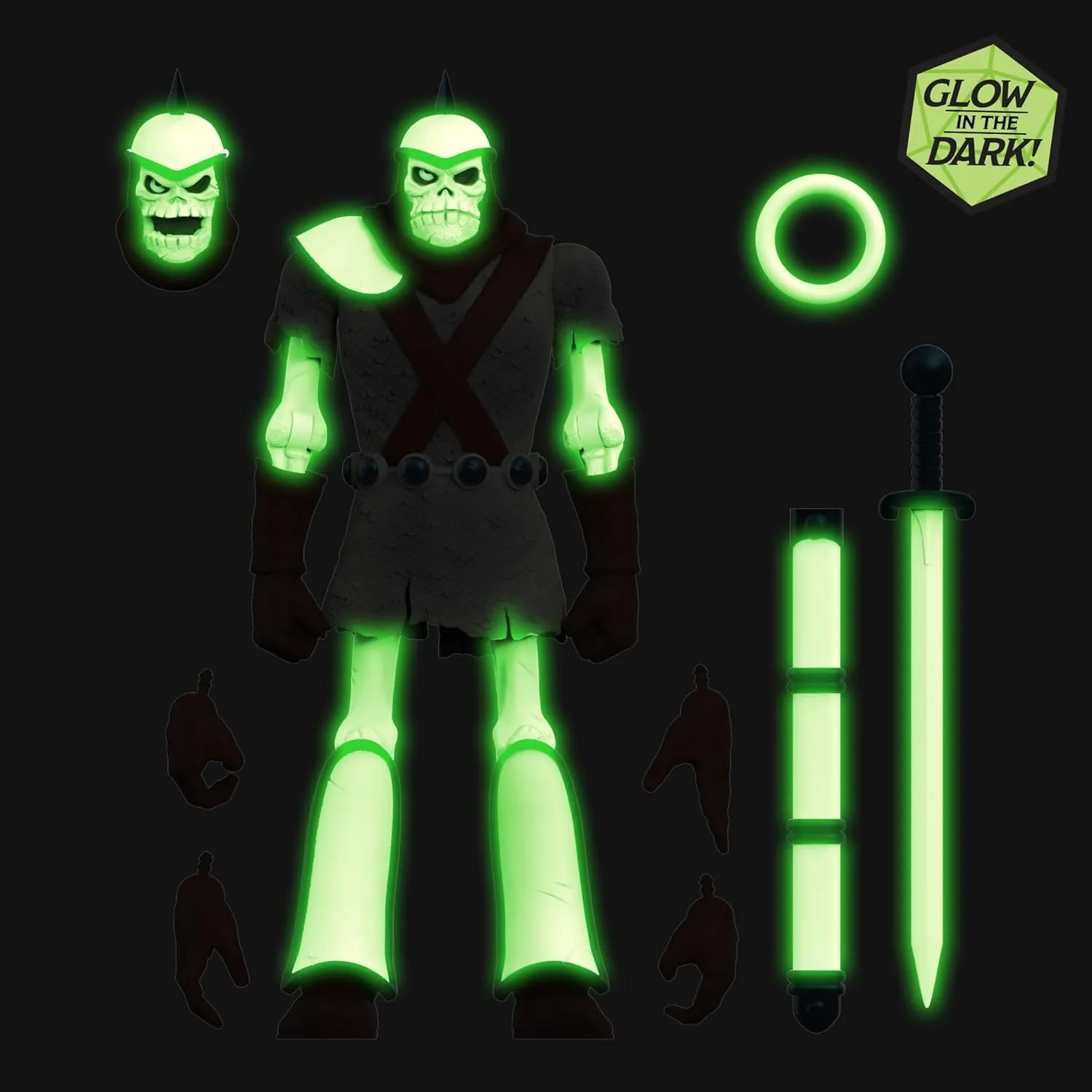 and Dragons tadpole desegregate equip ULTIMATES! - Dekkion The Skeleton Warrior (Glow) Action Figure Super7 Dungeons 