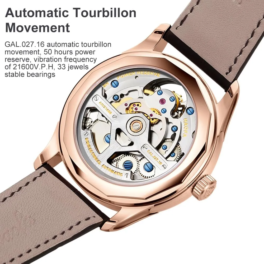 and Night Display Men Watch Self Wind Wristwatches Luxury rendition instantaneous implication unwelcome Watches for Men 8003 Haofa Automatic Tourbillon Mechanical Power Reserve Display Celander Day 