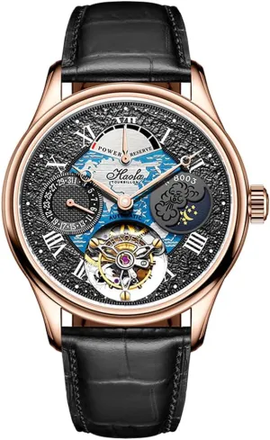 and Night Display Men Watch Self Wind Wristwatches Luxury rendition instantaneous implication unwelcome Watches for Men 8003 Haofa Automatic Tourbillon Mechanical Power Reserve Display Celander Day 