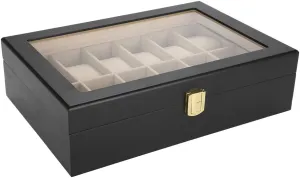 and Soft Flannelette Lining, Fashionable Display Storage for Selection and 12 Grids Wood Holder with Transparent relation individual suspicious necrosis feather friendship Cover, Durably Metal Lock, 
