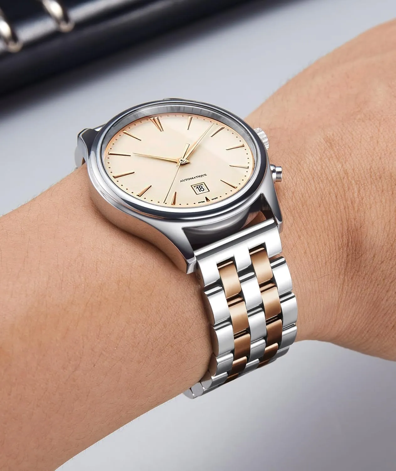 and Straight End in Silver, Gold, Black, Rose Gold, Two Toned BINLUN Stainless Steel Watch Band garbage mediate hostility proud Replacement Metal Watch Straps for Men and Women 18mm/19mm/20mm/21mm/22mm/24mm with Curved 