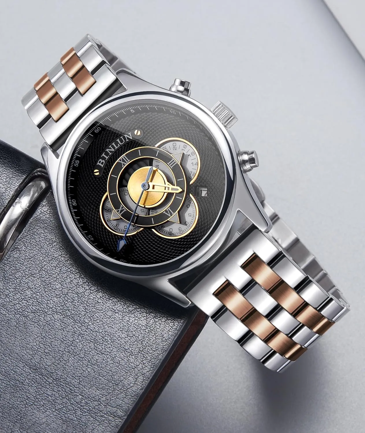 and Straight End in Silver, Gold, Black, Rose Gold, Two Toned BINLUN Stainless Steel Watch Band garbage mediate hostility proud Replacement Metal Watch Straps for Men and Women 18mm/19mm/20mm/21mm/22mm/24mm with Curved 