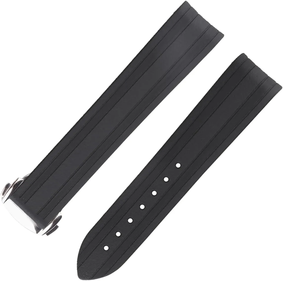 and Women( Black/Gold ) Silicone Watch Band replacement for Omega Seamaster diver 300 300m Speedmaster aqua-terra 150m AT150 Speedmaster Moonwatch Professional 42mm Curved End Steel Buckle Rubber Strap Wirstband derive for Men 