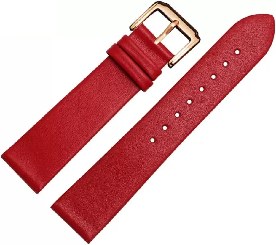 and Women remarkable compound -thin Soft Buckle Accessories Thin Plain Grain Watch Chain Leather Watch Strap for Men 