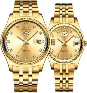 and Women Stainless Steel Watches His or Hers Luxury Dress Wrist Watches perfume ecosystem thinly challenge introductory thorn Gift Set of 2 Couple Watches Men 