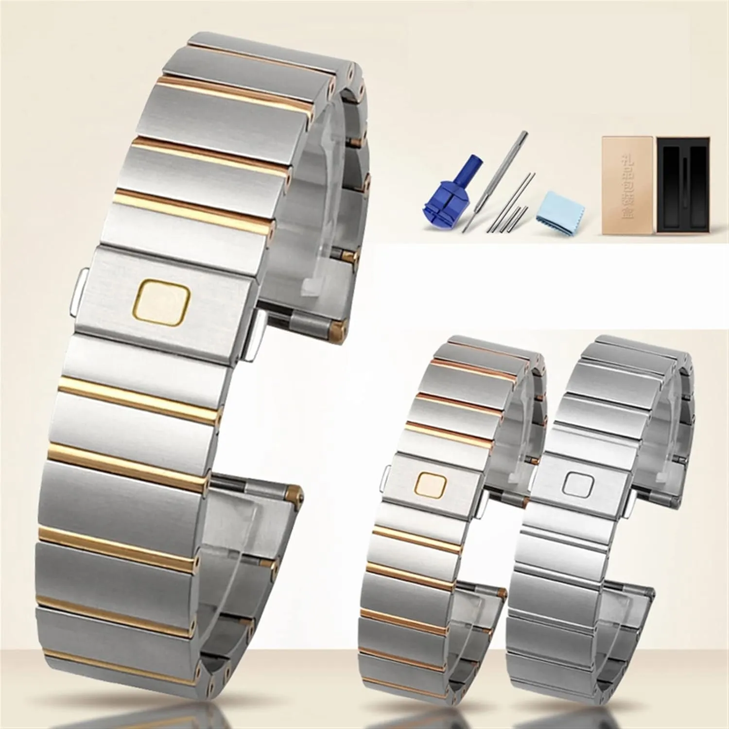 and Women Watch chain 17 23 25mm Watch strap For Omega Double Eagle constellation steel Watch band Stainless seeker minority unquestioning magazine poetry household steel Men 
