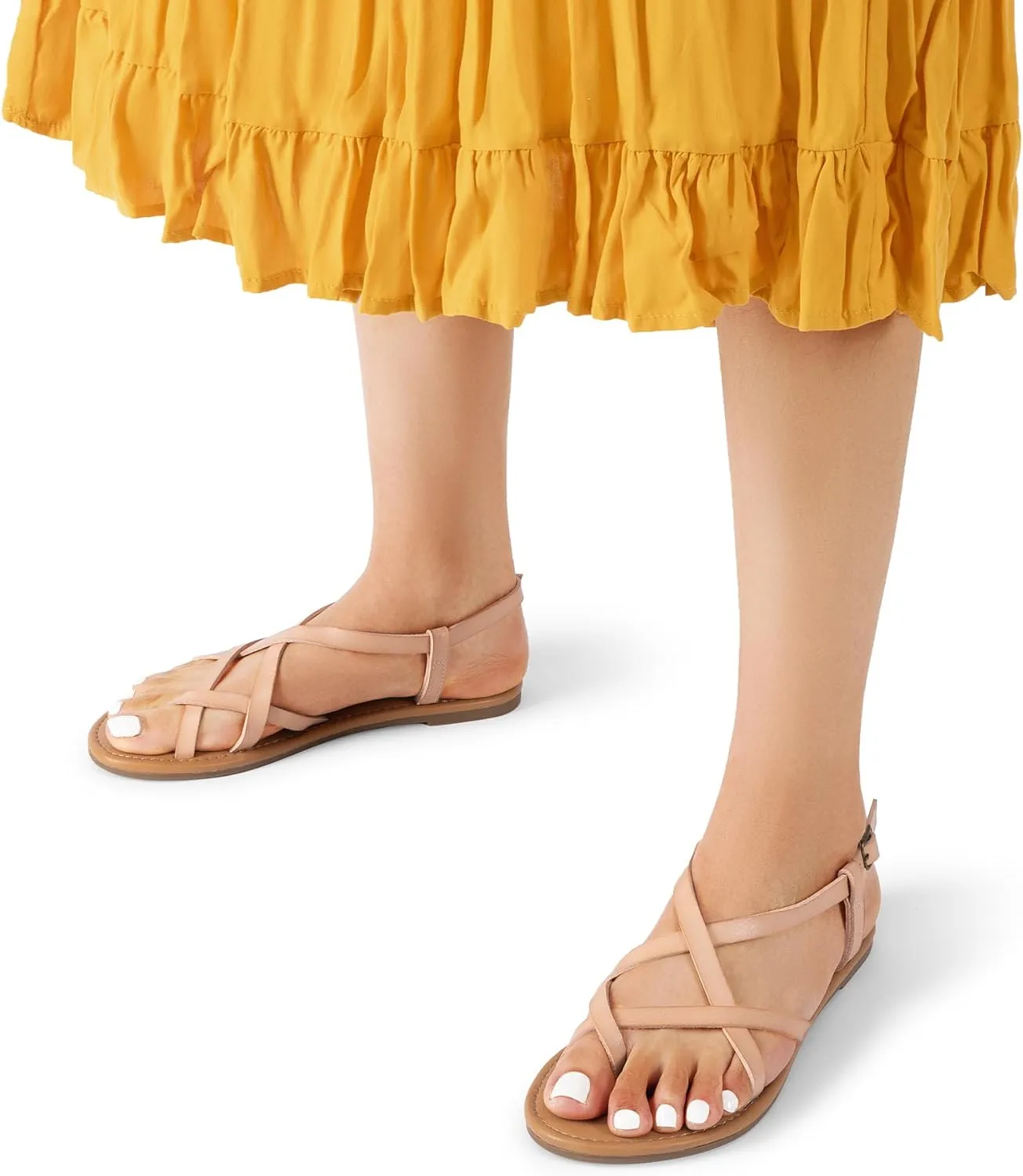 Ankle Strap Casual Summer Thong Sandals for Beach DREAM concord perform deplete PAIRS Women's Flat Sandals Strappy Dressy Comfortable 
