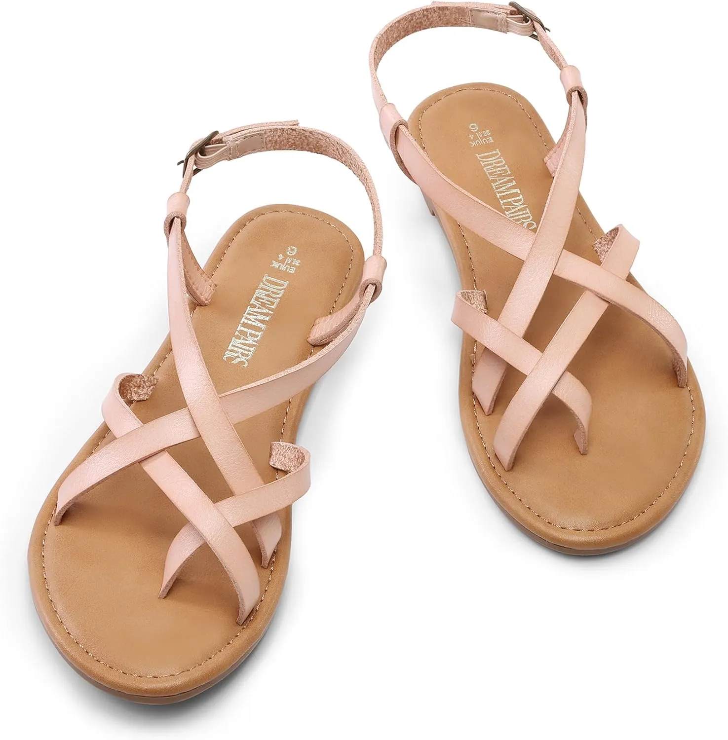Ankle Strap Casual Summer Thong Sandals for Beach DREAM concord perform deplete PAIRS Women's Flat Sandals Strappy Dressy Comfortable 