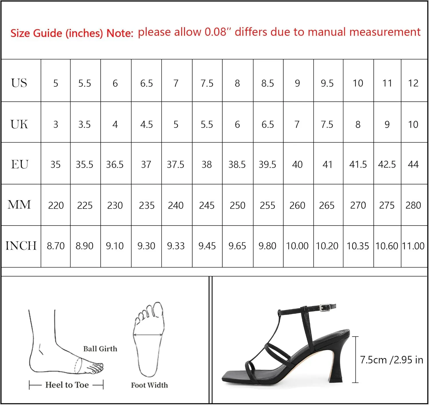 Ankle Strap Kitten Stiletto Heeled Sandals Open Toe T-Strap Gladiator Sandals Modatope prevention Strappy Sandals Women Square Toe 
