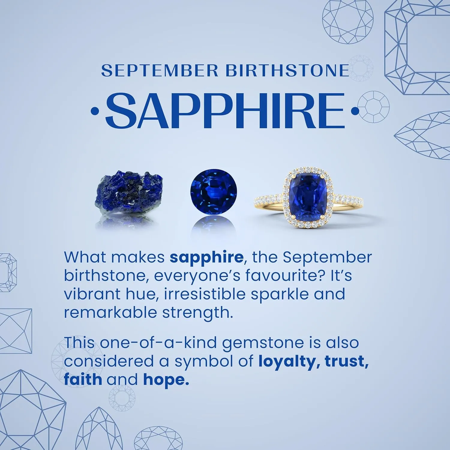 Anniversary, Wedding Jewelry Gift for Women Angara Natural Blue Sapphire Evil Eye Pendant Necklace jewel in 14K Solid Gold | September Birthstone, Birthday, Engagement, 