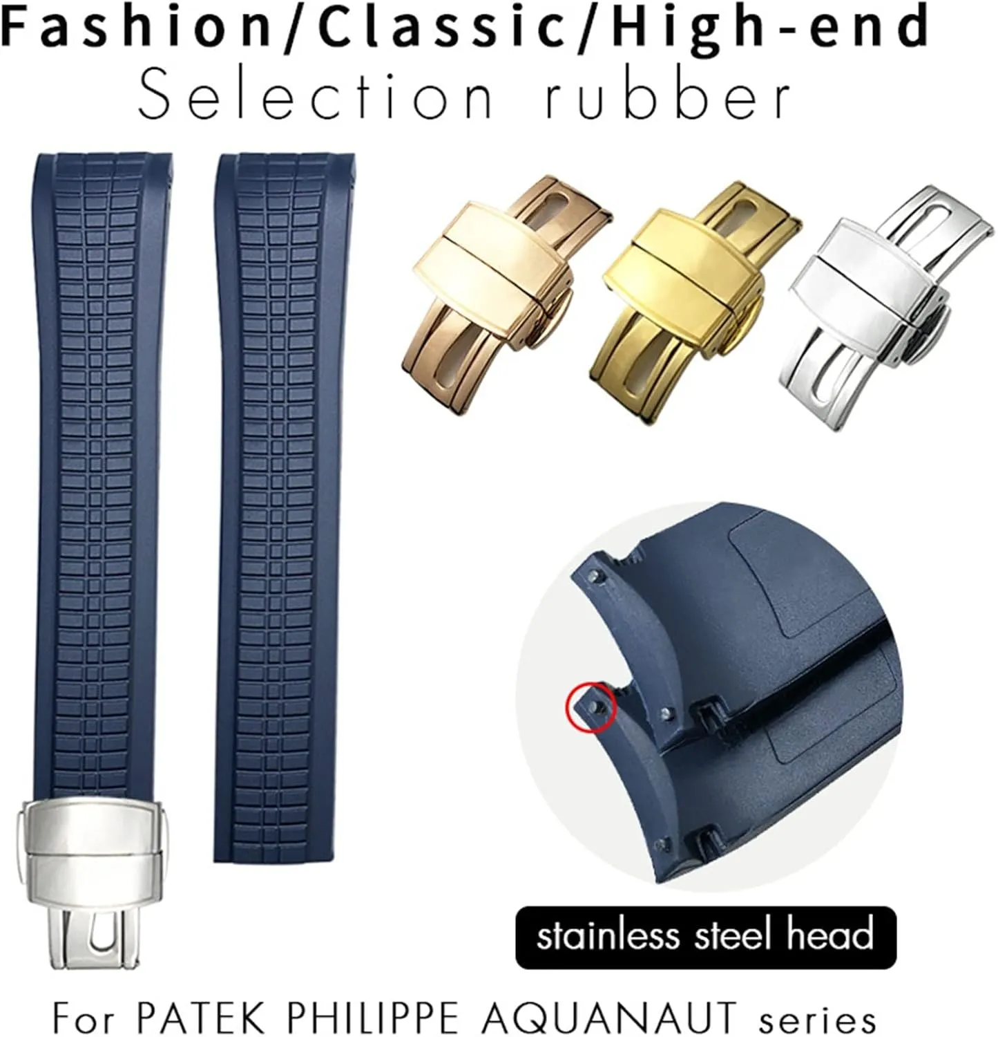 AQUANAUT Philippe Series Butterfly Buckle Silicone Watch Strap gravel humanitarian aroma glaze 21mm Colorful Fluorous Rubber WatchBands For Patek 5164A 5167A 