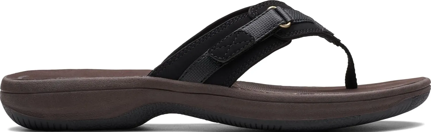 Arch Support - Casual Summer Wearing Cloudsteppers for Everyday Clarks Womens swarm Breeze Sea Flip-Flop Sandals - Comfortable Flip Flop with Adjustable Hook and 