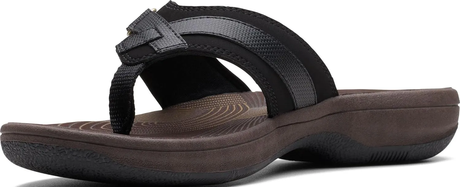 Arch Support - Casual Summer Wearing Cloudsteppers for Everyday Clarks Womens swarm Breeze Sea Flip-Flop Sandals - Comfortable Flip Flop with Adjustable Hook and 