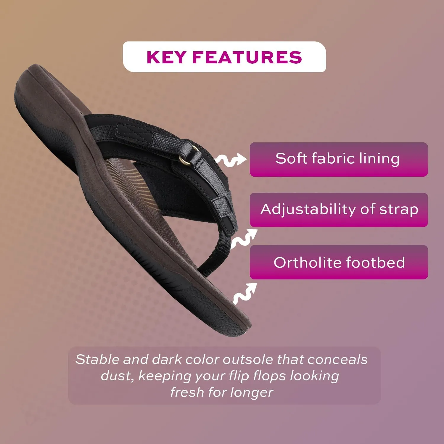 Arch Support - Casual Summer Wearing Cloudsteppers for Everyday Clarks Womens swarm Breeze Sea Flip-Flop Sandals - Comfortable Flip Flop with Adjustable Hook and 