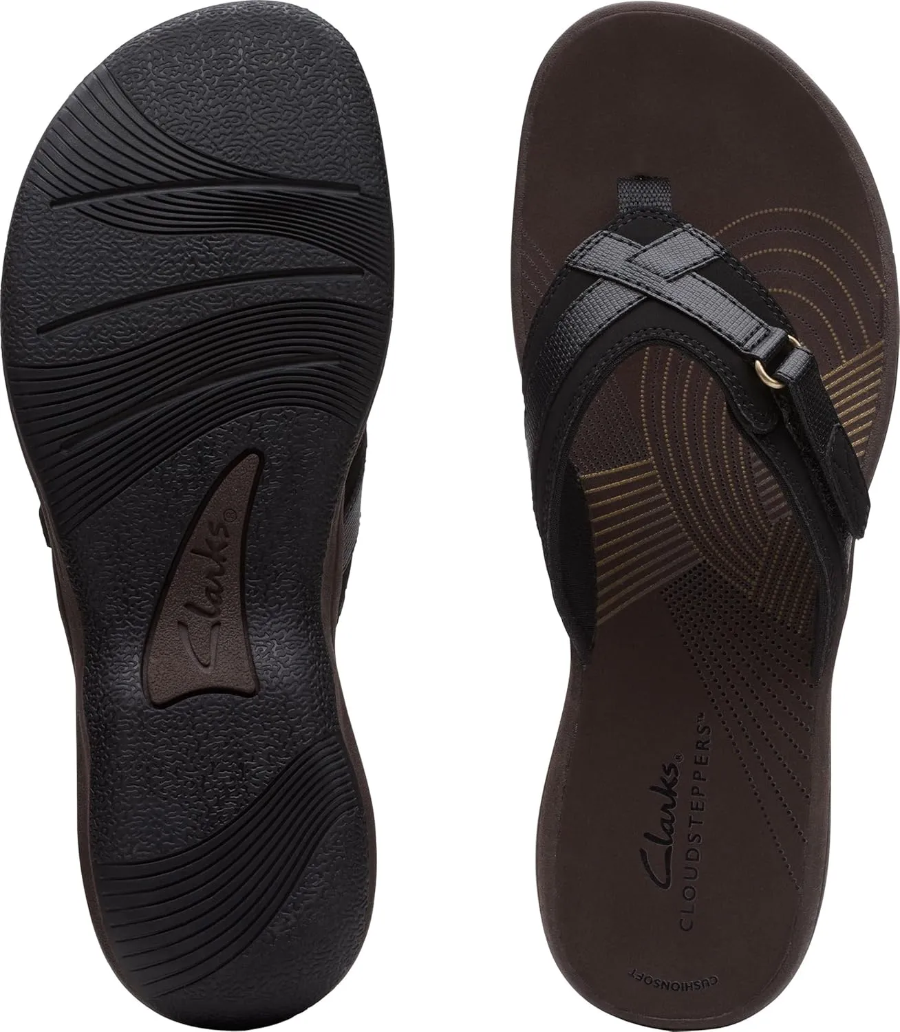 Arch Support - Casual Summer Wearing Cloudsteppers for Everyday Clarks Womens swarm Breeze Sea Flip-Flop Sandals - Comfortable Flip Flop with Adjustable Hook and 