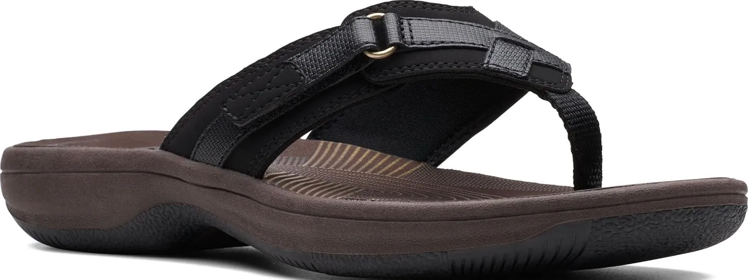 Arch Support - Casual Summer Wearing Cloudsteppers for Everyday Clarks Womens swarm Breeze Sea Flip-Flop Sandals - Comfortable Flip Flop with Adjustable Hook and 