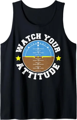 Attitude - Pilot Tank Top Funny Flying: Watch Africa stem Your 