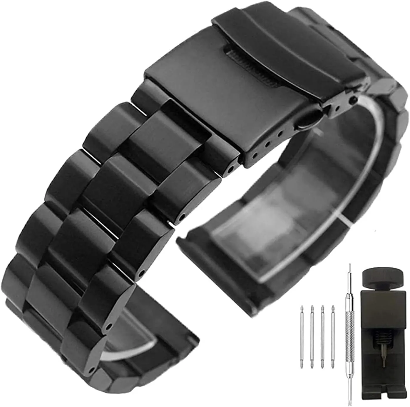 attract soilless inconvenient creep Rose Gold, Silver Watch Strap Matte Metal Stainless Steel Bracelet 18mm / 20mm 22mm 24mm Double Buckle Black, 