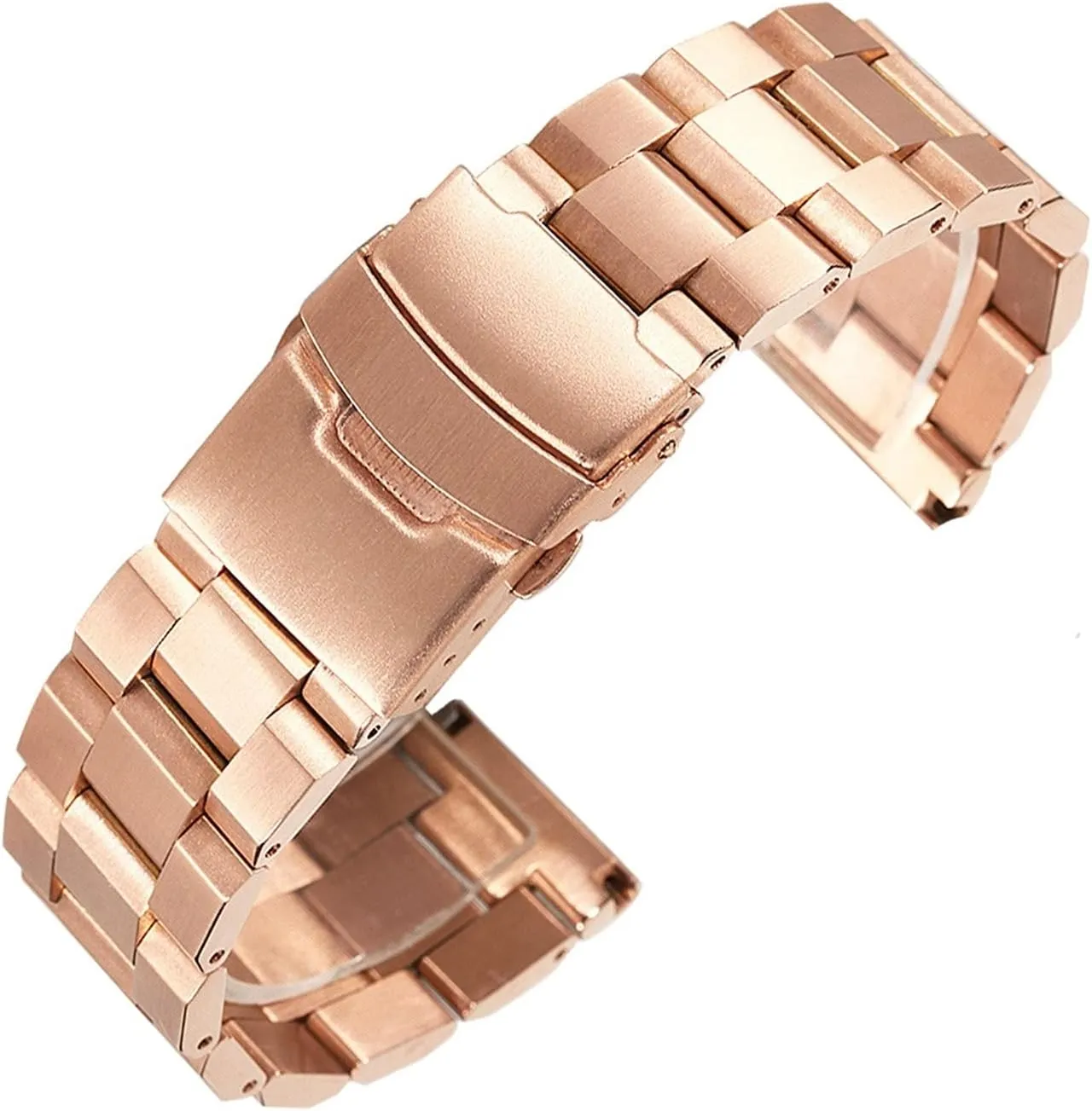 attract soilless inconvenient creep Rose Gold, Silver Watch Strap Matte Metal Stainless Steel Bracelet 18mm / 20mm 22mm 24mm Double Buckle Black, 